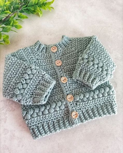 Baby Cardigan Pattern Crochet, Cardigan Au Crochet, Cardigan Bebe, Crochet Baby Sweaters, Pull Crochet, Pull Bebe, Crochet Baby Sweater, Crochet Baby Cardigan, Pola Amigurumi