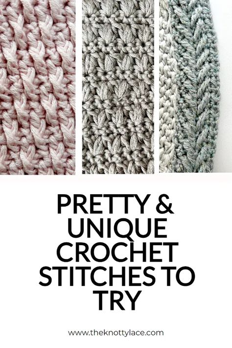 Pretty and Unique Free Crochet Stitch Patterns to Try Crochet Accent Stitches, Cute Easy Crochet Stitches, Pretty Stitches Crochet, Flame Stitch Crochet, Crochet Blanket Stitch Ideas, Fancy Crochet Blanket, Crochet Fan Stitches, Faux Knit Crochet Stitch, Loose Stitch Crochet Blanket