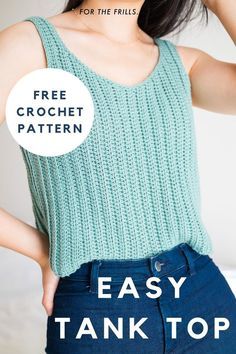 Free Crochet Tank Top, Crochet Tank Top Pattern, Crochet Tank Top Free, Knit Tank Top Pattern, Modern Haken, Débardeurs Au Crochet, Crochet Tank Tops, Gilet Crochet, Tank Top Pattern