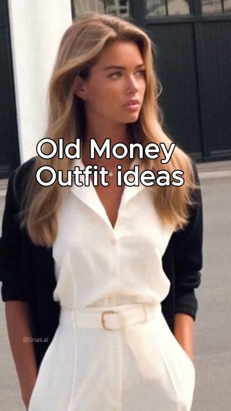 Old Money Blouse Outfit, White Button Down Shirt Outfit Old Money, Elegant Outfit For Work, Real Old Money Aesthetic, Classy Asthetics Photos, Old Money Woman Style, Old Money Style Woman Outfit, Girly Style Outfits Casual, How To Dress Like A 21 Year Old Outfit