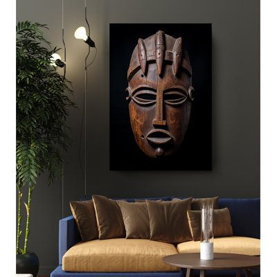 Customized canvas wall Art as decoration for living room, bedroom, bathroom, dining room, kitchen etc or a perfect gift for the person you cherish Size: 24" H x 16" W x 1" D | Bungalow Rose Masked Mystery African Mask Africa Edition Canvas Wall Art Home Decoration Canvas in Black | 24 H x 16 W x 1 D in | Wayfair African Decor Living Room, African Abstract Art, African Inspired Decor, African Wall Art, Wall Mask, African Mask, Black Wall Art, Modern Abstract Wall Art, African Decor