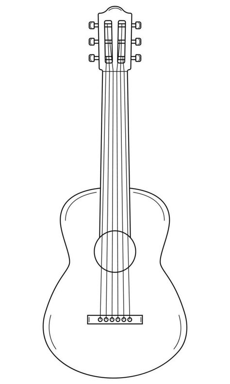 Hand drawn acoustic guitar. Stringed musical instrument. Doodle style. Sketch. Vector illustration Cartoon Guitar Drawing, Music Related Sketches, Drawing A Guitar, Acoustic Guitar Sketch, Guitar Vector Art, Guitar Simple Drawing, Guitar Outline Drawing, How To Draw Guitar, Guitar Easy Drawing