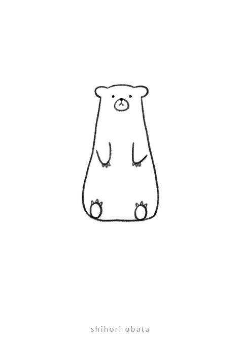 35 Cute & Easy Animal Drawing Ideas Cute Animals Simple Drawing, Cute Simple Line Art, Animal Minimalist Drawing, Alaska Drawing Easy, Simple Cartoon Animals, Cute Animal Line Art, Cute Simple Bear Drawing, Cute Bear Embroidery, Cute Bear Drawings Easy