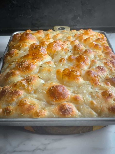 Crisp and Fluffy Sourdough Focaccia - Feeling Foodish Short Rise Sourdough Bread, Cheesy Sourdough Focaccia, How To Make Any Recipe Sourdough, Faccia Bread Sourdough, Sourdough Italian Rolls, Savory Vegan Waffles, Quick Sourdough Recipes Easy, Sourdough Calzone Recipe, Sourdough Discard Focaccia Recipe