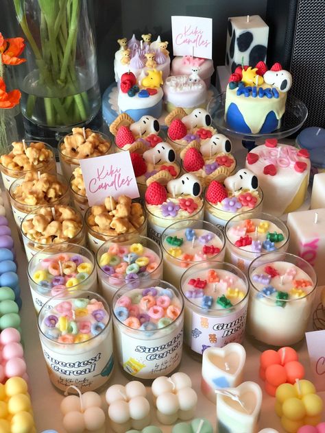 Scented Fruit loops candle|Cereal Candle| Fruity candle |Dessert Candle| Home decor| Cute Gift| Gift for her| 7.5oz candle| Fake food candle Popcorn Candle, Cereal Candle, Wax Melts Recipes, Candle Dessert, Fruity Candle, Dessert Candle, Fruit Candles, Home Decor Cute, Homemade Scented Candles