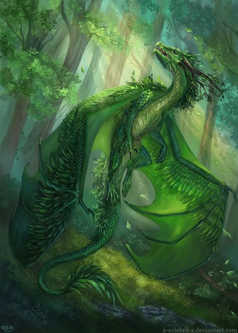 Mythical Dragons, Dragon Artwork Fantasy, Cool Dragons, Mythical Animal, Beautiful Dragon, Fantasy Beasts, Fantasy Forest, Forest Creatures, Dragon Pictures