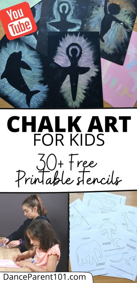 Chalk Art For Preschoolers, Crafts For Dance Camp, Dance Theme Activities, Ballet Preschool Activities, Dance Art Projects, Preschool Chalk Activities, Dance Themed Crafts, Talent Show Activities For Kids, Dance Crafts For Preschoolers