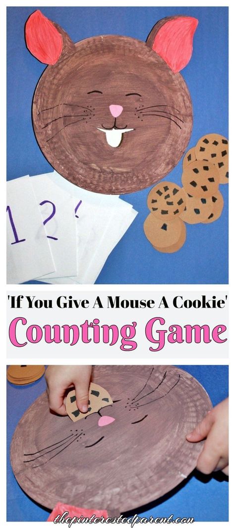 Crafts For If You Give A Mouse A Cookie, If U Give A Mouse A Cookie Activities, If You Give A Mouse A Cookie Art, Give A Mouse A Cookie, If You Give A Mouse A Cookie Preschool, Give A Mouse A Cookie Craft, Mouse Paper Plate Craft, Cookie Counting, Game Paper