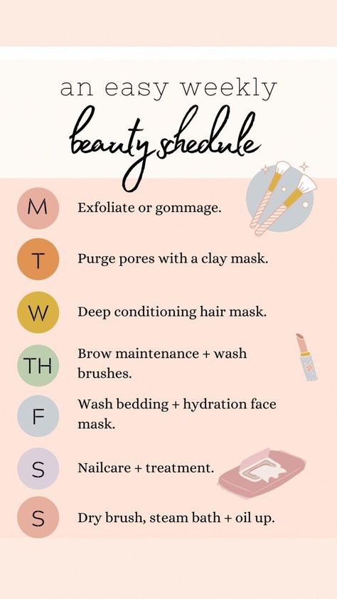 Body Maintenance Schedule, Weekly Beauty Routine Schedule, Hair Oil Schedule, Hair Oiling Schedule, Weekly Pamper Routine, Grooming Schedule For Women, Weekly Skincare Routine Schedule, Weekly Body Care Routine, Beauty Schedule Calendar