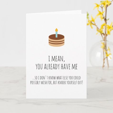 Funny Birthday Card for Boyfriend | Zazzle Funny Birthday Cards Boyfriend, Funny Birthday Quotes For Boyfriend, What To Write In A Birthday Card For Boyfriend, Bday Cards For Boyfriend, Funny Cards For Boyfriend, Funny Husband Birthday Cards, Inappropriate Birthday Cards, Diy Birthday Card For Boyfriend, Birthday Greetings For Boyfriend