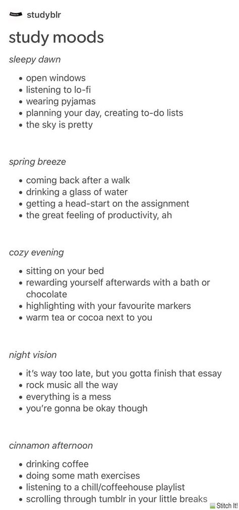 Study moods #Paperial #Paperialessay #Paperiallessayservice #essayinUSA #essay #tips #study #writingtips #help #insparation #students Playlist While Studying, Study Afternoon Aesthetic, Study Break Ideas Things To Do, Good Study Playlist, Types Of Study Breaks, How Do I Motivate Myself To Study, How To Motivate Myself To Study, What To Do On Study Breaks, Playlist For Every Mood