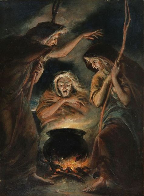 oil paintings of witches | THE WITCHES by WILLIAM EDWARD FROST - original artwork for sale ...: Macbeth Witches, Witch Painting, Weird Sisters, Three Witches, Vintage Witch, 다크 판타지, The Witches, Season Of The Witch, Beltane