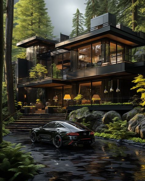 Japanese Architecture, Fantasy House, Futuristic House, Architecture Renovation, Jungle House, تصميم للمنزل العصري, Dark Times, 카페 인테리어 디자인, Inspire Me Home Decor