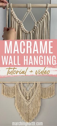 Wall Hanging Macrame Diy, Macrame Wall Hanging Pattern Free, Macrame Wall Hanging Pattern, Basic Knots, Macrame Wall Hanging Tutorial, Wall Hanging Pattern, Macrame Wall Hanger, Free Macrame Patterns, Boho Macrame Wall Hanging