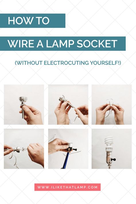 How to Wire a Lamp Socket Without Electrocuting Yourself - Makely Agave Decor, Diy Lamp Makeover, Wood Lamp Base, Lampshade Kits, Lamp Making, Make A Lampshade, Diy Lamps, Make A Lamp, Lampshade Makeover