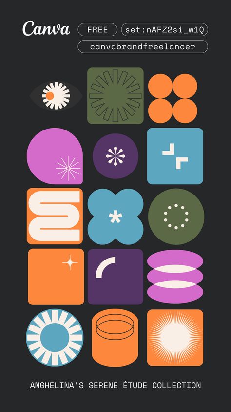 Canva Elements Keyword for Modern Minimal Stickers by Pat Garvida from @sketch furnitureelement #canvamockup🔵. Canva Elements Keyword Graphic, Bold Minimalism Graphic Design 2024, Best Canva Elements, Youthful Graphic Design, Clean Design Graphic, Canva Graphics Design Ideas, Canva Shapes Elements, Bold Minimalism Graphic Design, Simple Presentation Design