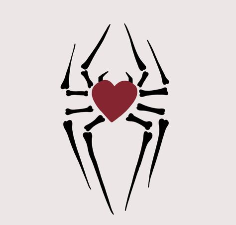 Spiderman Logo Ideas, Spiderman In Love Drawing, Spidersona Logo Ideas, Spiderman Tattoo Aesthetic, Spider Man Doodles Aesthetic, Heart Aesthetic Tattoo, I Heart Spiderman, Spiderman Web Drawing, Heart Spider Web Drawing