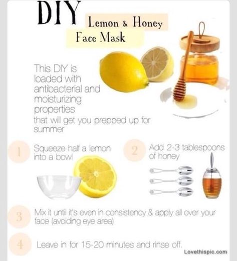 DIY Lemon And Honey Mask #Skin #Body #Trusper #Tip Acne Face Mask Recipe, Lemon And Honey, Face Mask Diy Acne, Acne Overnight, Honey Mask, Honey Face Mask, Acne Face Mask, Diy Acne, Natural Acne