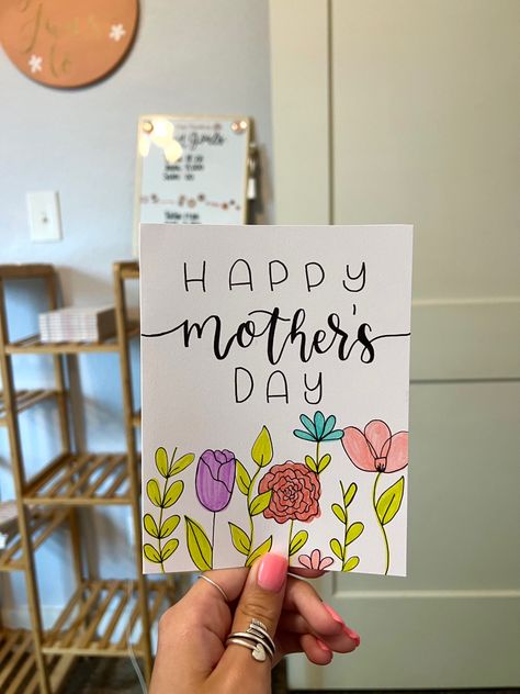 Livi Lou’s Co, hand drawn, handlettered Happy Mother’s Day Handlettering, Mother’s Day Doodle Ideas, Mother's Day Hand Lettering, Happy Mother’s Day Card Calligraphy, Mother’s Day Calligraphy, Mothers Day Cards Homemade, Mothers Day Coloring Cards, Painted Cards, Happy Birthday Cards Handmade