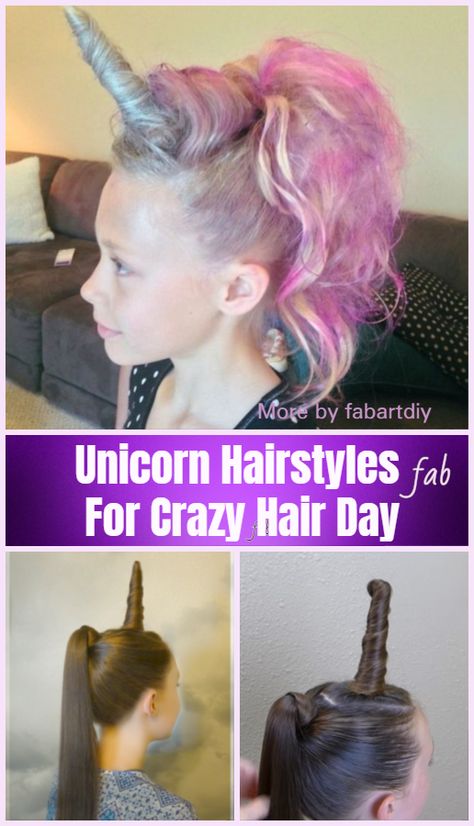 Pink Crazy Hair Day At School, Crazy Hair Day Balloons, Easy Crazy Hair Day Ideas Kids Simple, Crazy Kids Hairstyles, Crazy Hair Day Long Hair, Unicorn Crazy Hair Day, Unicorn Hair Kids, Crazy Hair Day Unicorn, Simple Crazy Hair Day Ideas