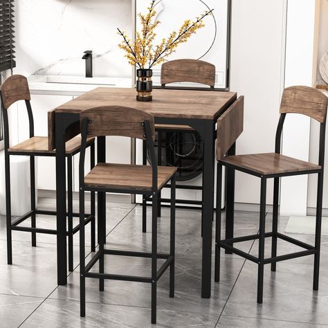 4 Chair Table Set, Black Dining Room Sets, Counter Height Dining Table Set, Leaf Dining Table, Bar Table Sets, Black Dining Room, Drop Leaf Dining Table, Bullet Points, Dining Room Table Set