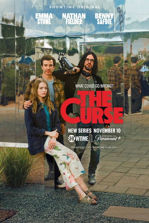 THE CURSE is a genre-bending scripted comedy that explores how an alleged curse disturbs the relationship of a newly married couple as they try to conceive a child while co-starring on their problematic new HGTV show. You'll need a Paramount Plus with Showtime subscription to watch The Curse. In the US, the first episode premieres on Nov. 10 at 12:01 a.m. ET/Nov. 9 at 9:01 p.m. PT. If you want to catch it on Showtime, you'll have to wait until it airs on Nov. 12 at 10 p.m. ET/PT. Martin Freeman, Nathan Fielder, Hgtv Shows, Key Art, Newly Married Couple, Colin Firth, The Curse, Comedy Series, Newly Married