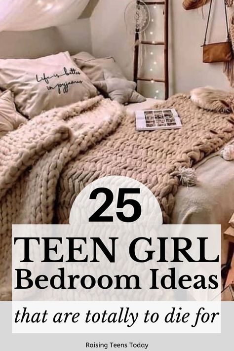 25 Cool Bedroom Ideas for Teen Girls - Raising Teens Today Teens Bedroom Ideas For Girls Teenagers, Teen Girl Bedroom Decorating Ideas, Bedroom Ideas For Teenage Rooms, Teens Girls Bedroom Ideas, Teen Girl Bedroom Ideas 2023, Small Bedroom Ideas Teenage Girl, Teenage Room Ideas Girl, Teen Girl Rooms Ideas, Small Bedroom Teenage Girl