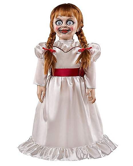 Lifesize Annabelle Doll - Spirithalloween.com Annabelle Costume, Annabelle Halloween, Freddy Plush, Annabelle Doll, Scary Dolls, Trick Or Treat Studios, Horror Decor, Haunted Dolls, Horror Movie Characters