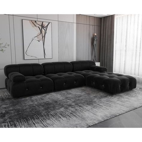 Black Velvet Sofa, Upholstered Sofa Bed, Chesterfield Style Sofa, Sofa L, Sofa Velvet, U Shaped Sofa, Mario Bellini, Quality Sofas, Full Bunk Beds
