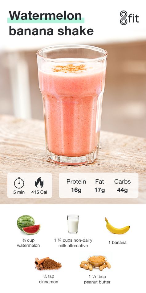 Banana And Watermelon Smoothie, Watermelon And Banana Smoothie, Smoothie Recipes With Watermelon, Banana Watermelon Smoothie, Watermelon Protein Smoothie, Smoothie With Watermelon, Watermelon Banana Smoothie, Smoothie Recipes Watermelon, Watermelon Shake Recipe