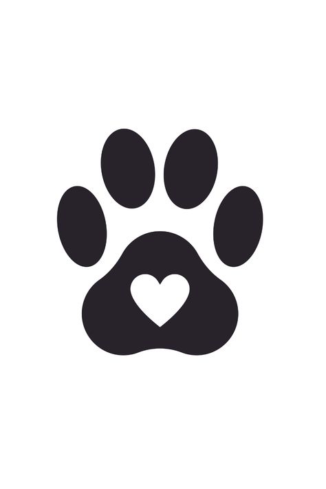 Dog Paw Clipart, Dog Prints Paw, Dog Paw Silhouette, Dog Paw Drawing Easy, Cricut Paw Print, Paw Logo Design Ideas, Dog Paw Stencil, Bulldog Paw Print, Paw Print Silhouette