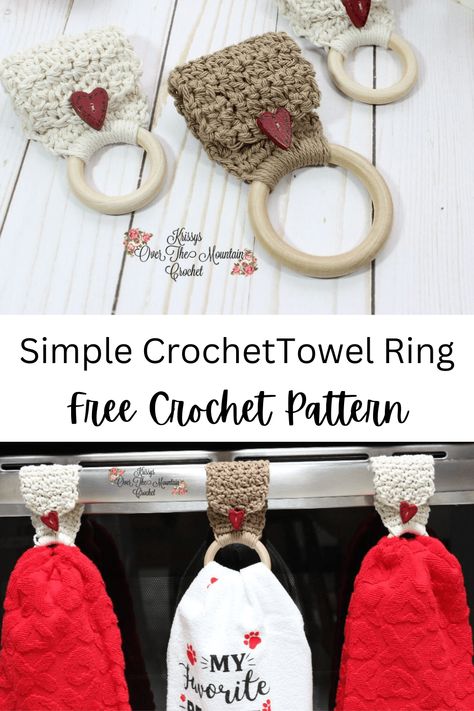 How To Crochet A Simple Towel Holder | Free Crochet Pattern - Krissys Over The Mountain Crochet Tela, Crochet Towel Holder Free Pattern Simple, Crochet Towel Tops, Mountain Crochet, Crochet Washcloth Free Pattern, Dish Towel Crafts, Crochet Washcloth Free, Crochet Towel Holders, Crochet Dish Towels