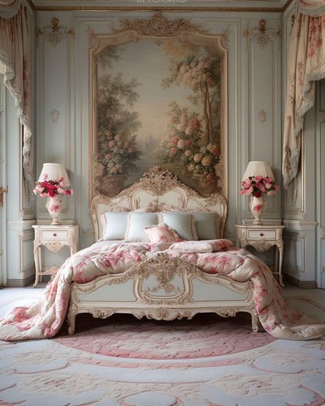 French Cottage Bedroom, Vintage Inspired Bedroom, French Bedroom Decor, Home Decor Ideas Bedroom, Romantic Bedroom Decor, التصميم الخارجي للمنزل, Romantic Bedroom, Dream House Rooms, Decor Ideas Bedroom