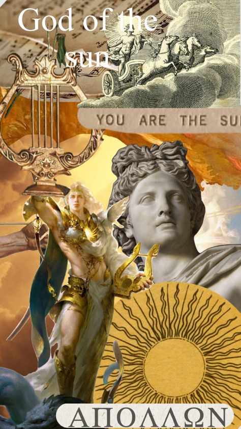 Hail Apollo, god of music, healing and poetry. Hail the lord of the sun #apollo #sun #healing #music Sun Healing, Apollo God, Apollo Aesthetic, God Of Music, Cabin 7, Lifestyle Board, Products Photography, Ocean Cruise, Healing Music