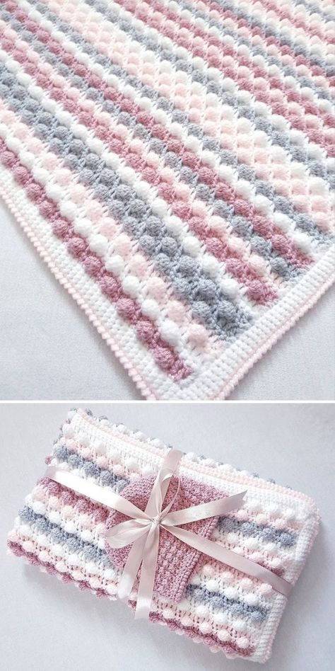 Bobble blankets Roundup Cluster Stitch Blanket Free Pattern, Childrens Crochet Blanket, Bobble Blanket Crochet, Bauble Stitch Crochet Blanket, Baby Bobble Blanket, Handmade Baby Blankets Crochet, Bobble Baby Blanket Crochet Free Pattern, Complex Crochet Blanket, Bobble Stitch Blanket Pattern