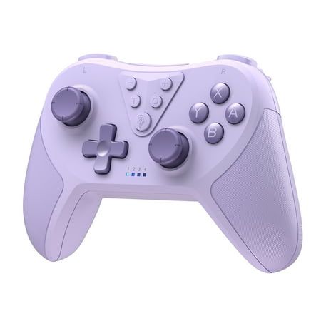 The EasySMX T37 wireless Switch controller is compatible with Nintendo Switch, Switch Lite, Switch OLED, Steam Deck, It with high precision 360 adjustable joystick and support wake up function, and the motion controller with 6 axis gyroscope, at same time, the switch controller support 4 levels adjustable vibration, Ergonomic design and comfortable rubber grip with Turbo function, IF yuou want reset the controller, the back of the controller is designed with a reset button. Color: Purple. Gaming Controller Aesthetic, Switch Customization, Gaming Supplies, Game Remote, Study Vibes, Christmas Presents For Kids, Steam Deck, Gamer Setup, Nintendo Switch Accessories