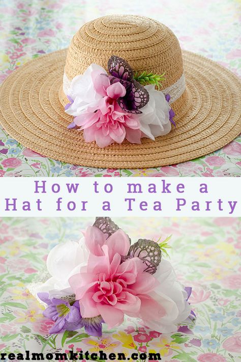 How to Make a Hat for a Tea Party - Real Mom Kitchen - Tea Party Hats For Tea Party For Women, Tea Party Hats For Women Diy How To Make, Tea Party Fundraiser Ideas, Tea Party Birthday Ideas For Adults, Modern Tea Party Outfit, Teaparty Birthday, Tea Party Hats For Women, Diy Tea Party Hats, Derby Hats Diy Ideas