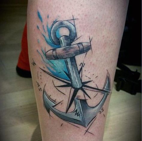 Compose and anchor Anchor Tattoos For Men, Marine Tattoos, Anker Tattoo Design, Anchor Tattoo Men, Traditional Tattoo Outline, Navy Tattoos, Compass Rose Tattoo, See Tattoo, Anchor Tattoo Design