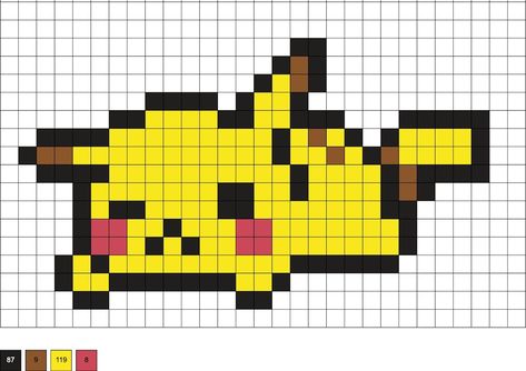 Small Pikachu Perler Bead Pattern, Pixel Perler Beads, Pixel Pokemon Art, Perler Bead Pattern Pokemon, Pokemon Hama Beads Pattern, Pokemon Pixle Art, Pixel Cute Art, Pixel Art Cute Easy, Pikachu Perler Bead Pattern