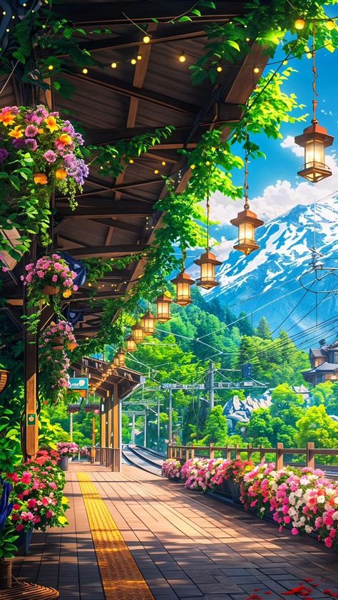 Ciel Anime, Dreamy Artwork, Artistic Wallpaper, Pretty Landscapes, Wallpaper Nature Flowers, Cool Wallpapers Art, Nature Art Painting, Beautiful Landscape Wallpaper, Fantasy Art Landscapes