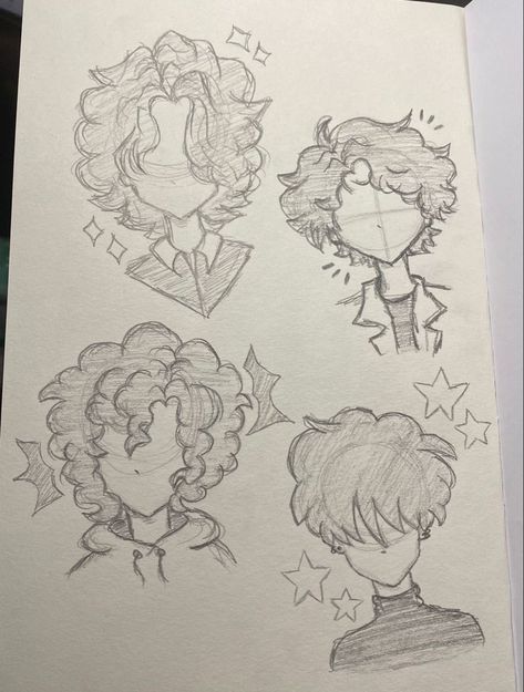 Art Sketches Hairstyles, Hair Inspiration For Drawing, Art Hair Sketches, Hairstyle Ideas For Drawing, Drawing Ideas Hairstyles, How 2 Draw Hair, Hair Ideas For Drawing Male, Doodled Selfie Drawing, Puffy Hairstyles Drawing