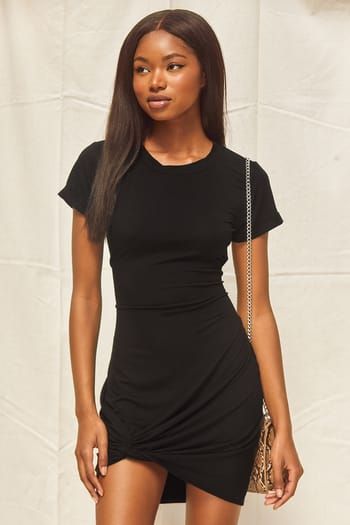 In love forever - Lulus Search Short Sleeve Black Dress, Formal Dresses Online, Cute Black Dress, Shirt Dress Outfit, Black Short Sleeve Dress, Dark Dress, Womens Trendy Dresses, Black Dress With Sleeves, Black Dress Formal