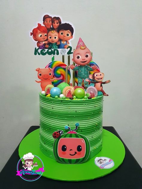 7" Cocomelon Cake Coco Melon Theme Party, Cocomelon Cakes, Cocomelon Cake, Bespoke Cakes, Melon Cake, Kids Birthday Party Cake, Mocha Frosting, Paw Patrol Cake Toppers, Cake Designs For Girl