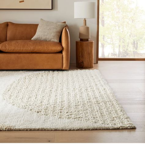 A Textured Rug: West Elm Textured Arches Rug Neutral Rugs Bedroom, White Rug Living Room, West Elm Rug, Winter Rug, White Couches, Solid Color Rug, Rug Inspiration, Rug Texture, Neutral Living Room