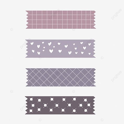 Molde, Purple Washi Tape Png, Masking Tape Png, Paper Tape Design, Cute Pastel Background, Washi Tape Png, Tape Png, Cute Henna Tattoos, Cute Henna