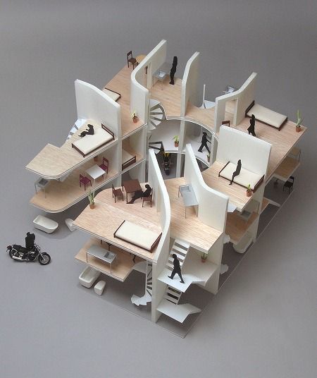 NE Apartment  by Yuji Nakae / Nakae Architects + Akiyoshi Takagi / Akiyoshi Takagi Architects + Hirofumi Ohno / Ohno Japan Architecture Drawings, Japanese Architecture, Tokyo Apartment, Eksterior Modern, Arch Model, Japanese Architect, Apartment Architecture, Architecture Presentation, Architectural Inspiration