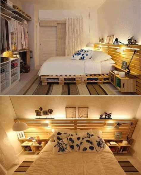 62 Creative Recycled Pallet Beds in Which You'll Never Want to Wake up Pallet Beds, Palet Bed, Wooden Pallet Beds, Design Ložnic, Pallet Bed Frame, Diy Pallet Bed, Pallet Headboard, Pallet Bed, Bilik Tidur