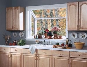 Kitchen garden window, greenhouse sink window, window boxes for plant, specialty… Contemporary Patio Doors, Kitchen Garden Window, Greenhouse Window, Window World, Window Over Sink, Kitchen Bay Window, Kitchen Sink Window, Kitchen Set Cabinet, White Oak Kitchen