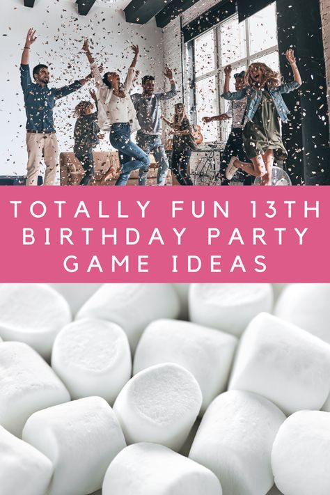 Birthday Party Games for 13-Year-Olds - Teen Approved! - Peachy Party 13 Birthday Games, Teen Bday Party Games, 13 Birthday Games Ideas, Teenage Party Games Indoor, Lateover Birthday Party Ideas, 12th Birthday Girl Ideas, Games For 13th Birthday Party, Eleventh Birthday Party Ideas, Fun Teenage Party Games