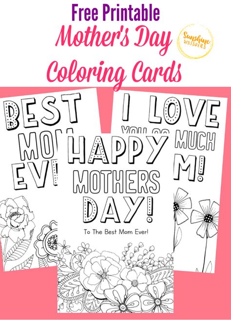 Free Printable Mother’s Day Coloring Cards Printable Mothers Day Cards For Kids, Free Printable Mothers Day Cards, Printable Mothers Day Cards, Mothers Day Cards Printable, Free Mothers Day Cards, Mothers Day Coloring Cards, Mothers Day Coloring Pages, Mother's Day Printables, Mother's Day Activities